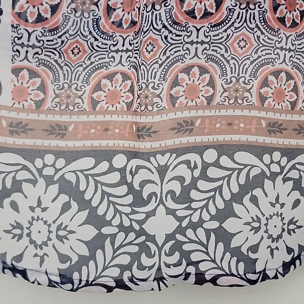 American Rag Orange, Navy & Off White Sheer Boho Print M - Picture 15 of 15